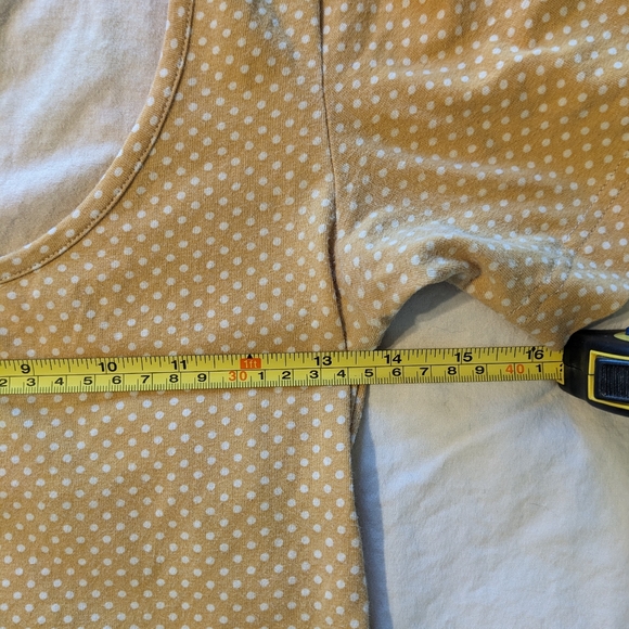 Effie's Heart Mustard Color Polka Dot Short Sleeve Blouse - Picture 5 of 6